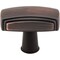 Jeffrey Alexander 1-9/16" Overall Length Brushed Oil Rubbed Bronze Rectangle Delgado Cabinet Knob 519DBAC - alternate 3